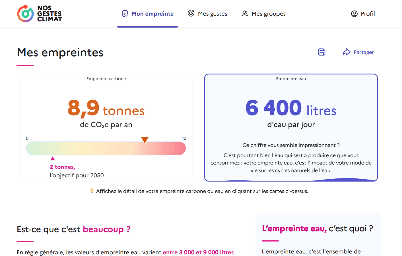 Meilleure intégration de l'empreinte eau
